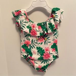 Janie And Jack Disney Minnie Mouse Recycled Tropical Swimsuit